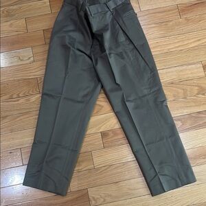 Green Dress Pants with Straight Cut and Durable Fabric
